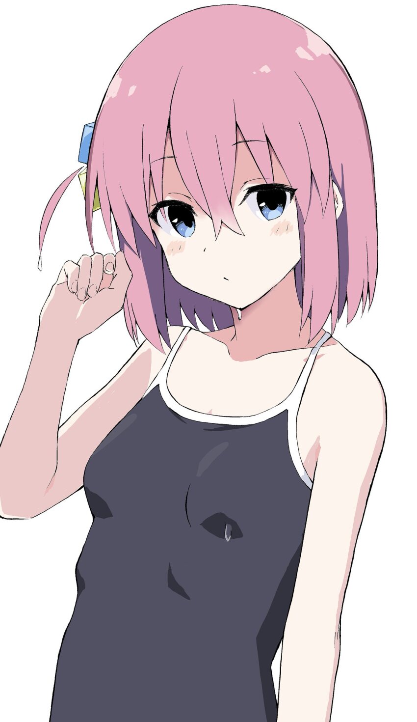 1girl, aged_down, as_buppa, blue_eyes, bocchi_the_rock!, gotoh_hitori, highres, medium_hair