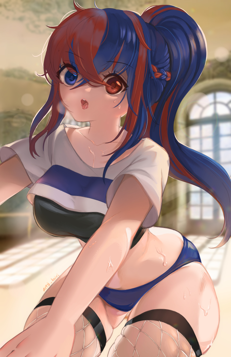 1girl, female_alear_(fire_emblem), artsi_kairi, blue_eyes, blue_hair, braid, crossed_bangs, crown_braid