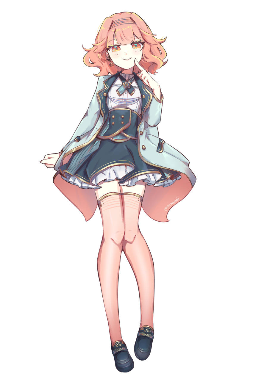 1girl, absurdres, blush, character_name, closed_mouth, commentary, dot_nose, earpiece