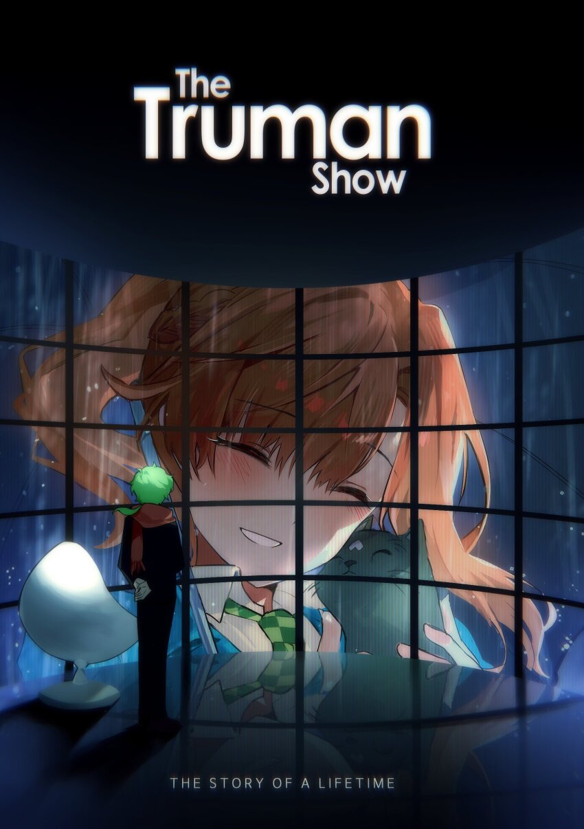 1boy, 1girl, absurdres, arms_behind_back, black_jacket, black_pants, blush, card