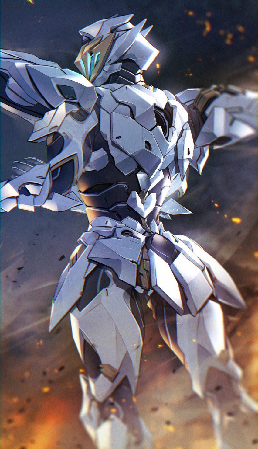 1other, absurdres, armor, ashes, ass, breastplate, commentary_request, cowboy_shot