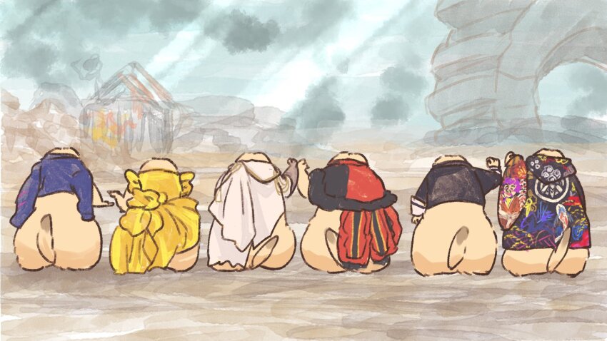 black_capelet, black_jacket, blue_jacket, blurry, blurry_background, capelet, commentary_request, cosplay