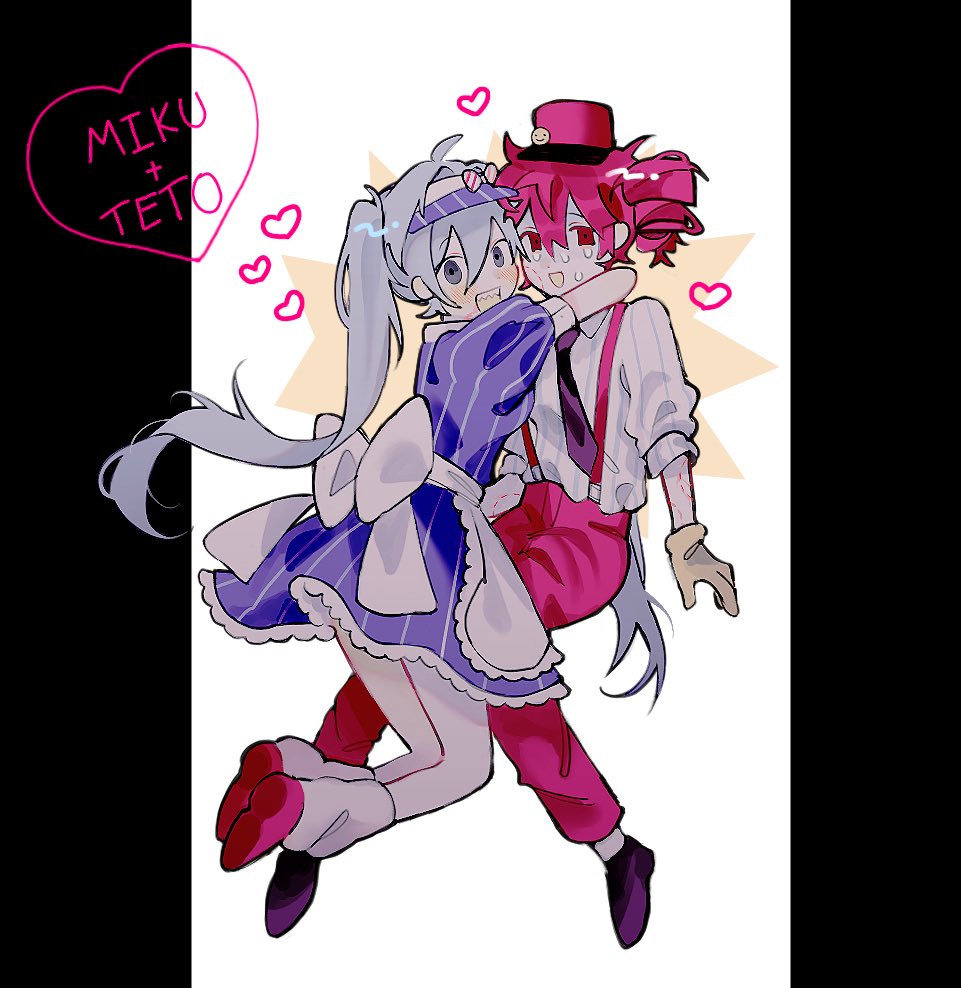 2girls, akechisu1, bite_mark, bite_mark_on_face, blue_dress, blue_eyes, blue_hair, blue_hat