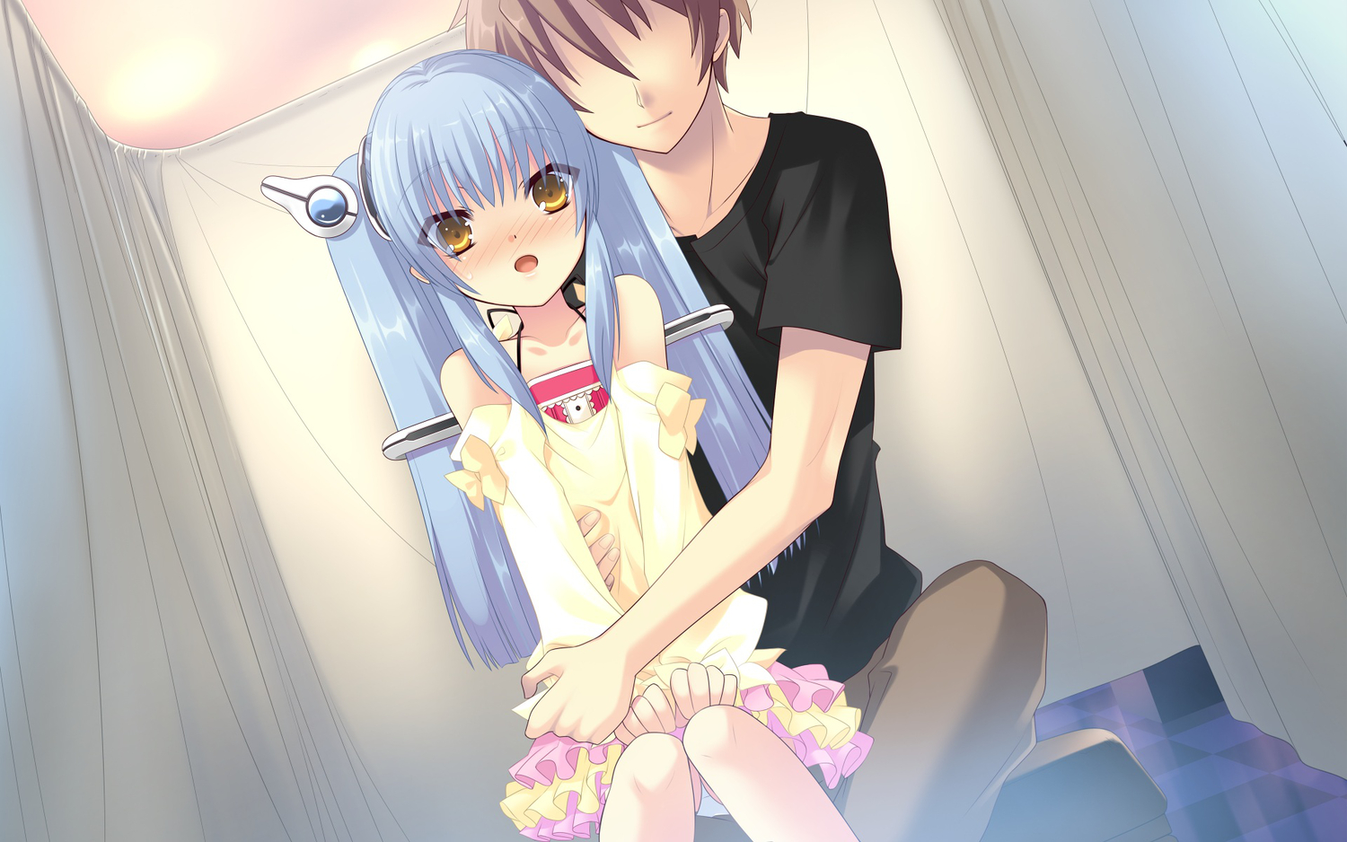 aliasing, blue_hair, blush, flyable_heart, game_cg, itou_noiji, kujou_kururi, loli