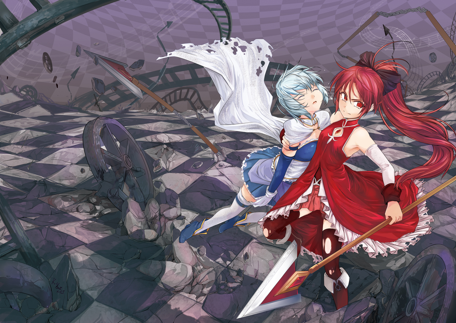 hoshinokaoru, mahou_shoujo_madoka_magica, miki_sayaka, sakura_kyouko