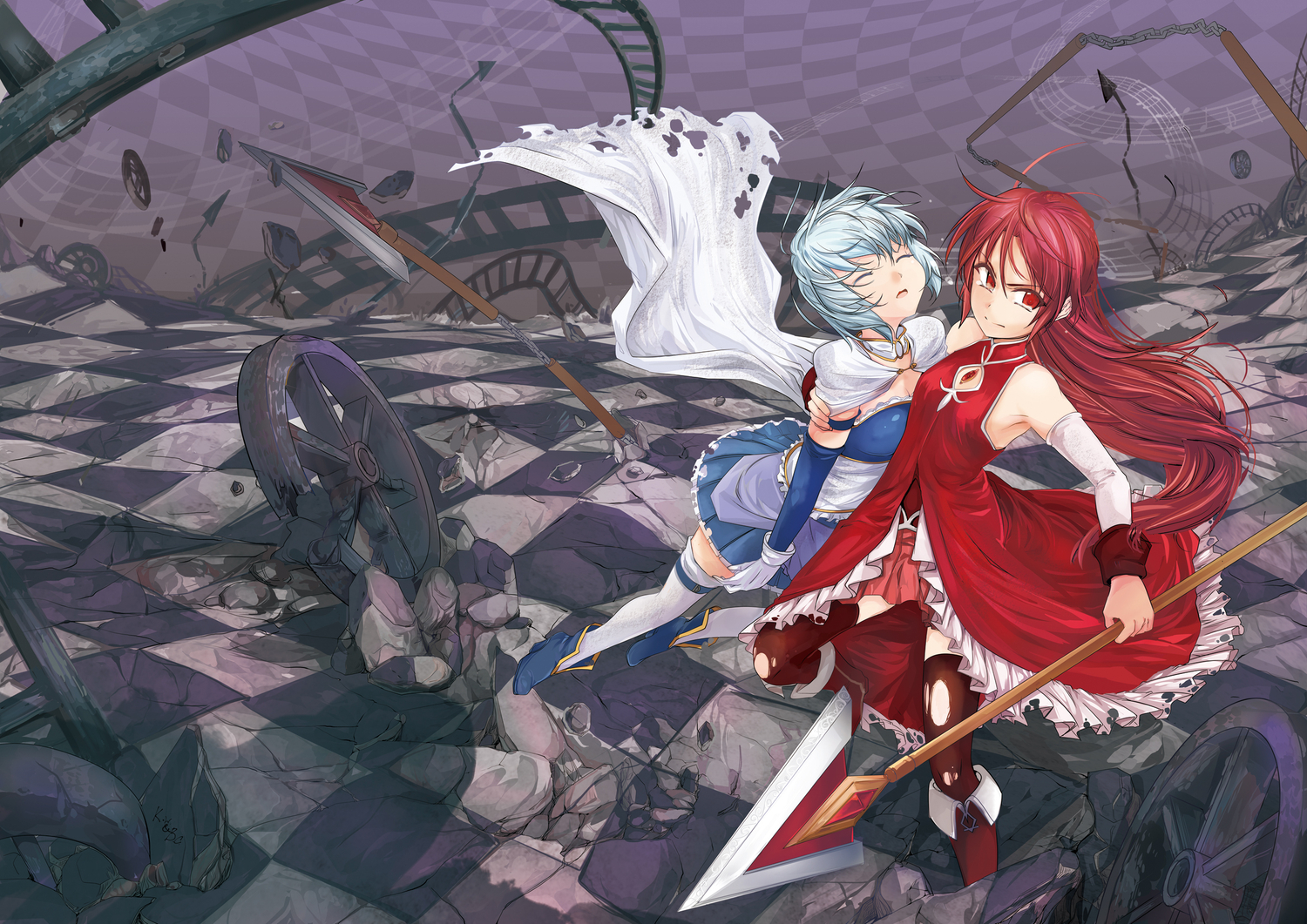 hoshinokaoru, mahou_shoujo_madoka_magica, miki_sayaka, sakura_kyouko