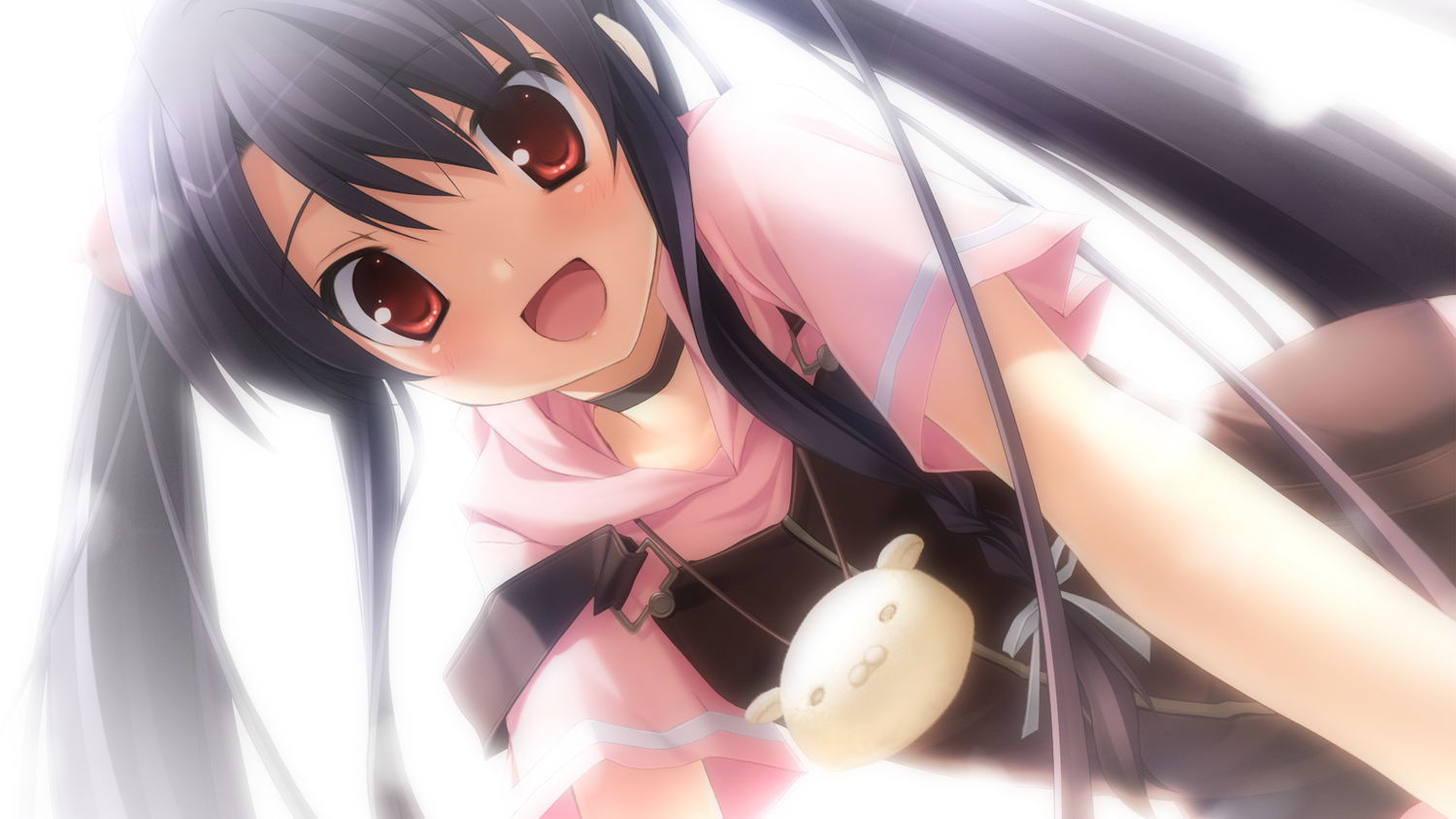 black_hair, game_cg, haruka_hinata, hulotte, ikegami_akane, red_eyes, twintails, with_ribbon
