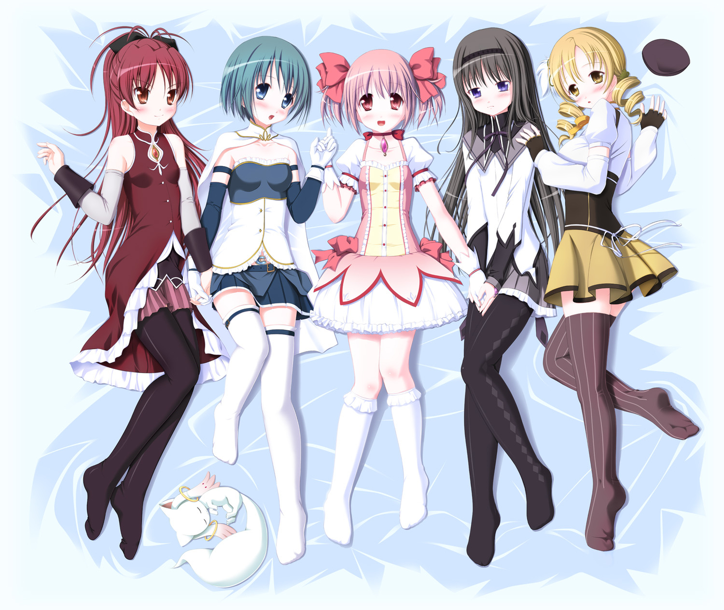 akemi_homura, kaname_madoka, kyuubee, mahou_shoujo_madoka_magica, miki_sayaka, sakura_kyouko, tomoe_mami, yuunagi_yuu