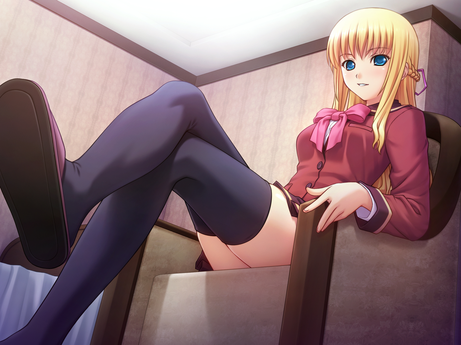 400, amishiro_anna, blonde_hair, blue_eyes, game_cg, kanojo_to_kanojo_to_watashi_no_nanabi, lilies_project, long_hair