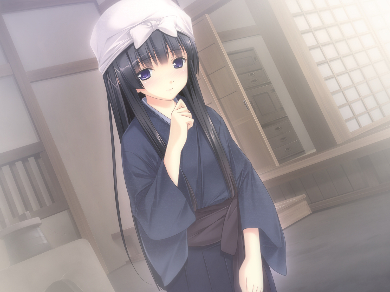 black_hair, game_cg, japanese_clothes, kimono, kitto_todoku_sumiwataru_asairo_yori_mo, long_hair, propeller, yasuyuki