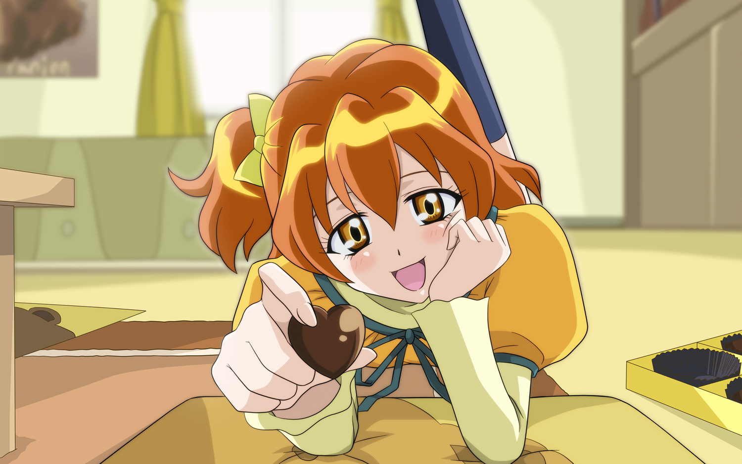 blush, candy, chocolate, fresh_precure!, isamu_(isamu0418), precure, valentine, yamabuki_inori