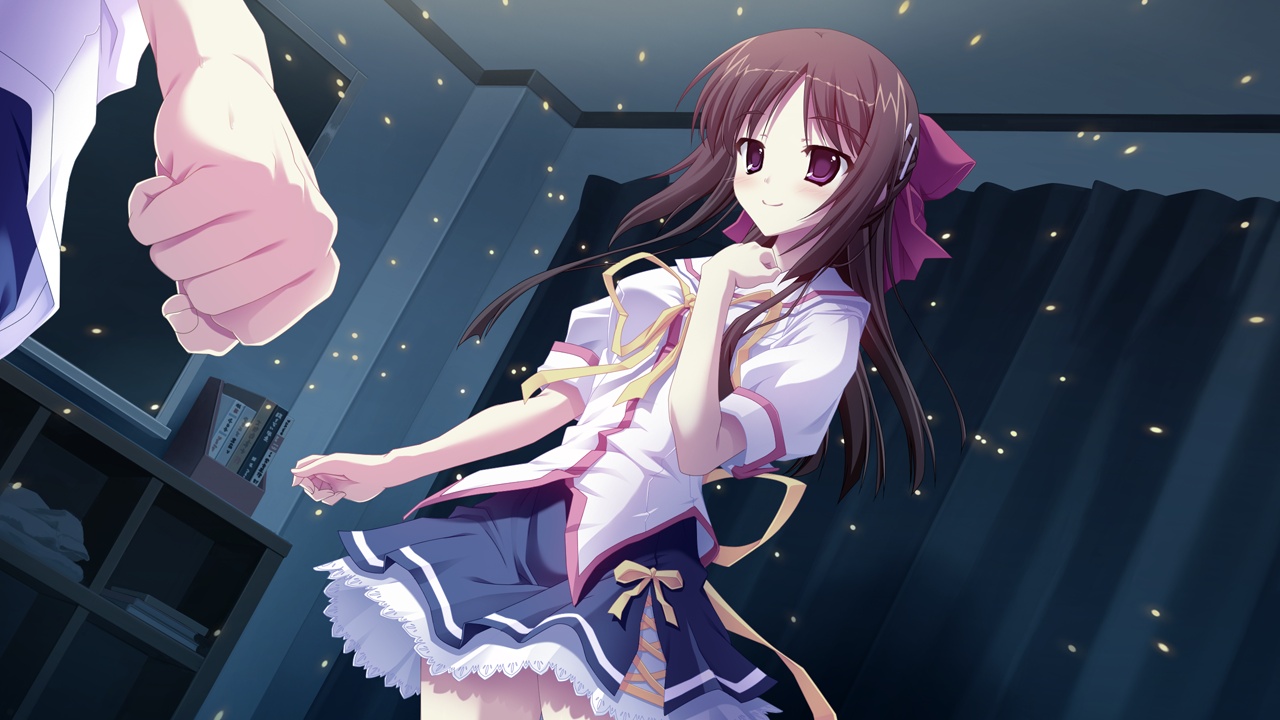 ama_ane, brown_hair, game_cg, kikurage, peassoft, school_uniform, skirt, yashima_otome