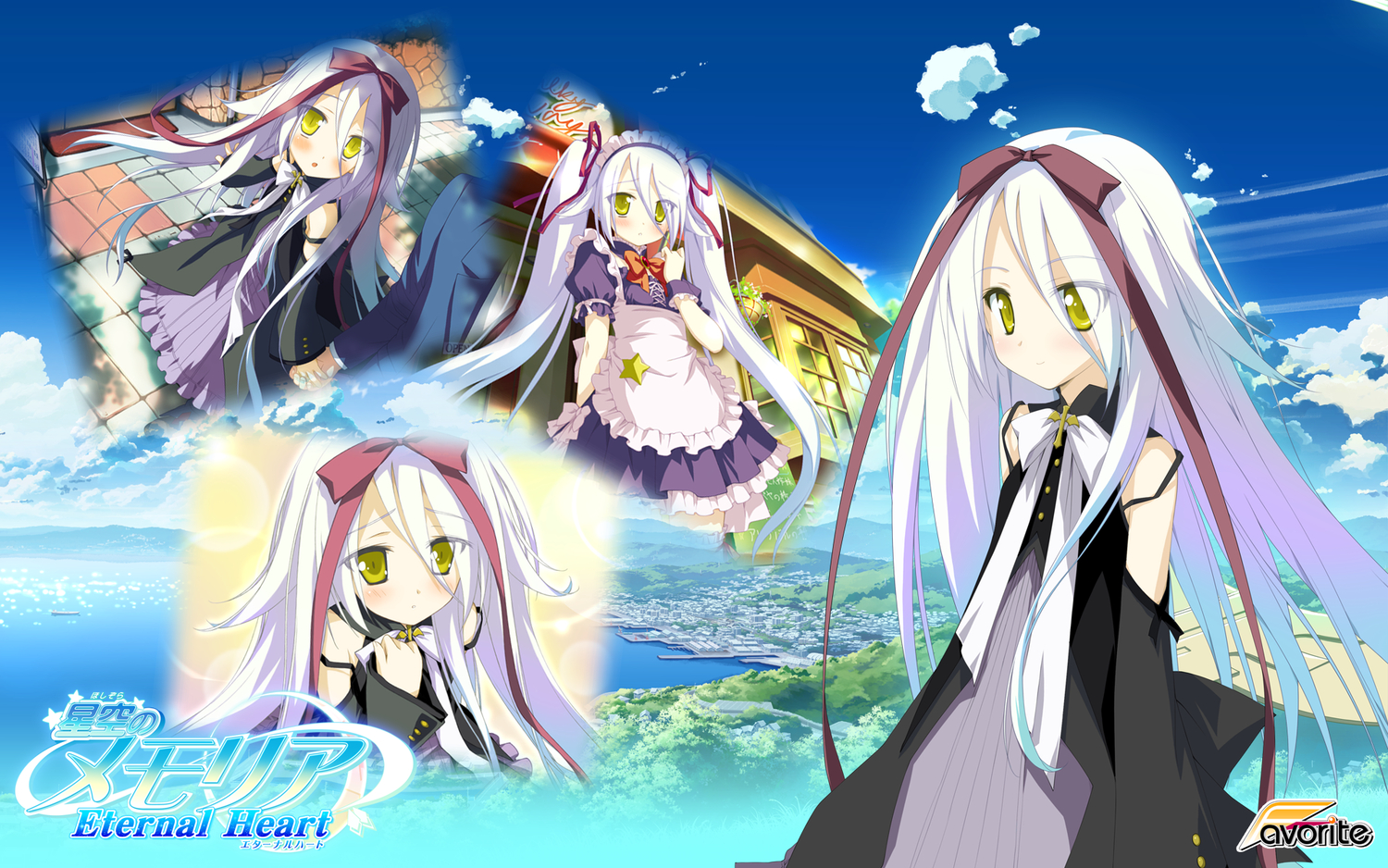 dress, favorite, hoshizora_no_memoria, long_hair, mare_s_ephemeral, shida_kazuhiro, white_hair, yellow_eyes