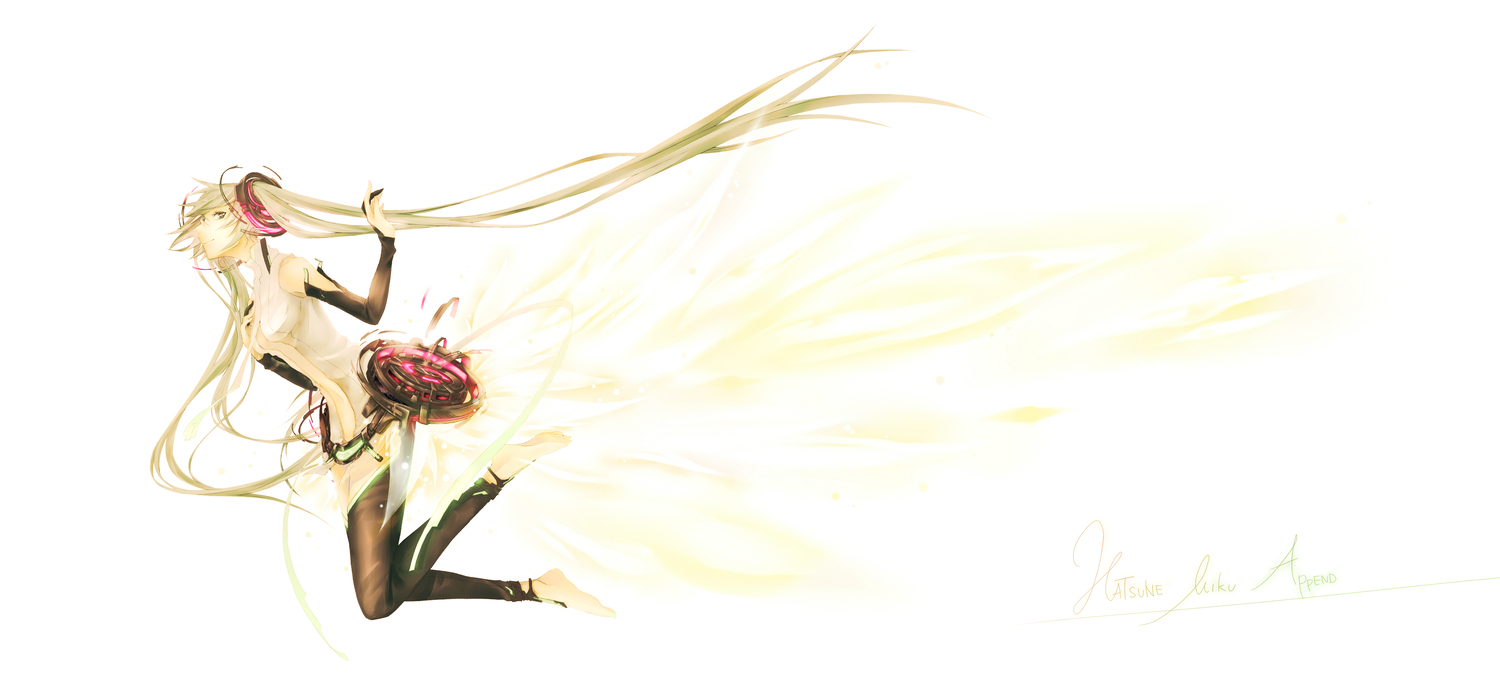 dlei, hatsune_miku, long_hair, miku_append, thighhighs, twintails, vocaloid