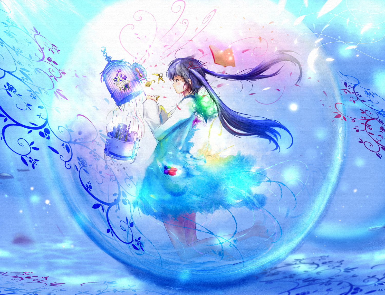 dress, sharurii, tagme, twintails