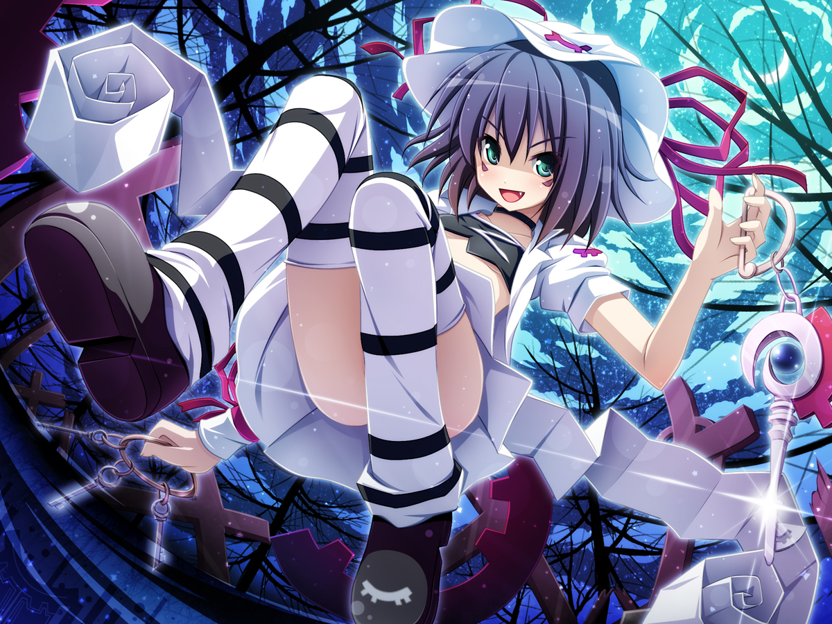 akashio_(loli_ace), aqua_eyes, hat, merry_nightmare, skirt, thighhighs, upskirt, yumekui_merry