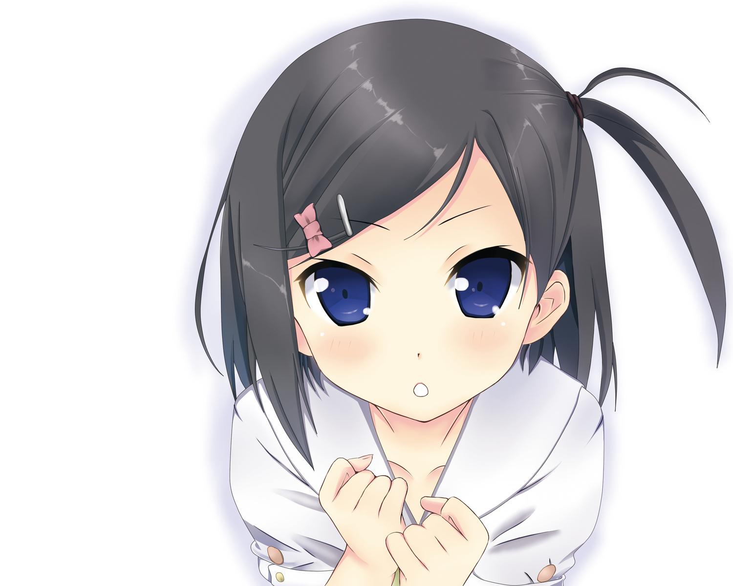 black_hair, blue_eyes, close, hentai_ouji_to_warawanai_neko, kantoku, school_uniform, takanashi, tsutsukakushi_tsukiko, white
