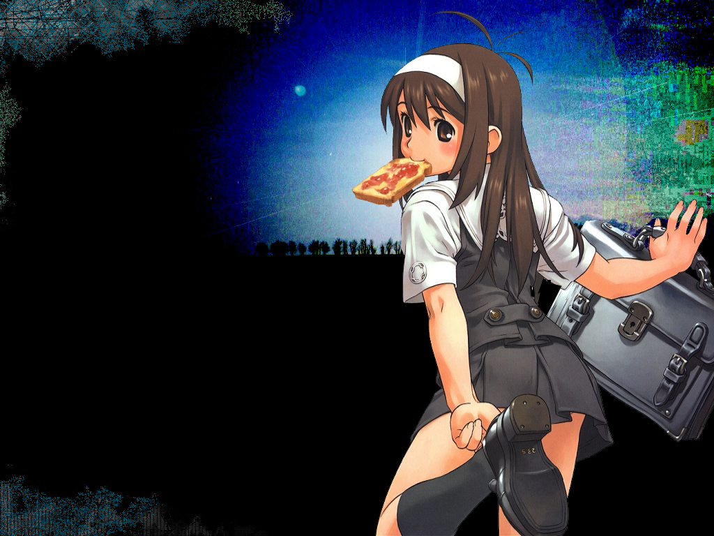 dengeki_moeoh, food, miyu_tsujiboshi, school_uniform, tanaka_kunihiko