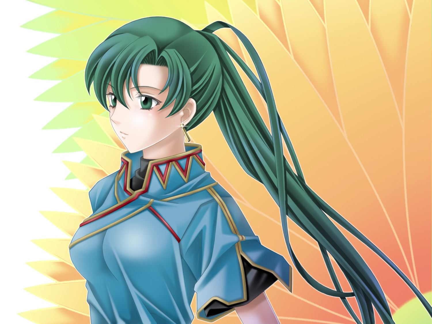 fire_emblem, green_eyes, green_hair, lyndis_(fire_emblem), ponytail