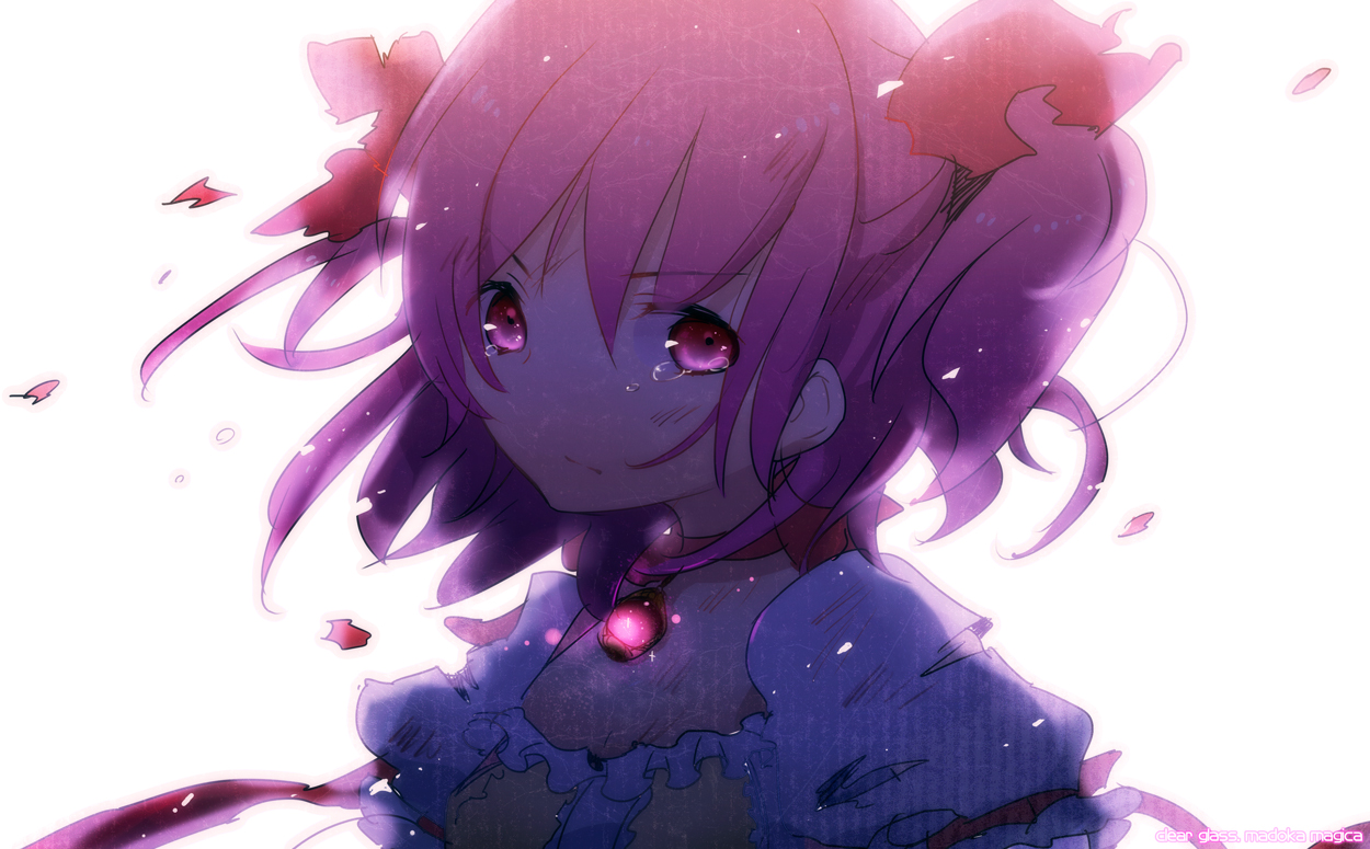 close, harawata, kaname_madoka, mahou_shoujo_madoka_magica, pink_eyes, pink_hair, tears, torn_clothes, white