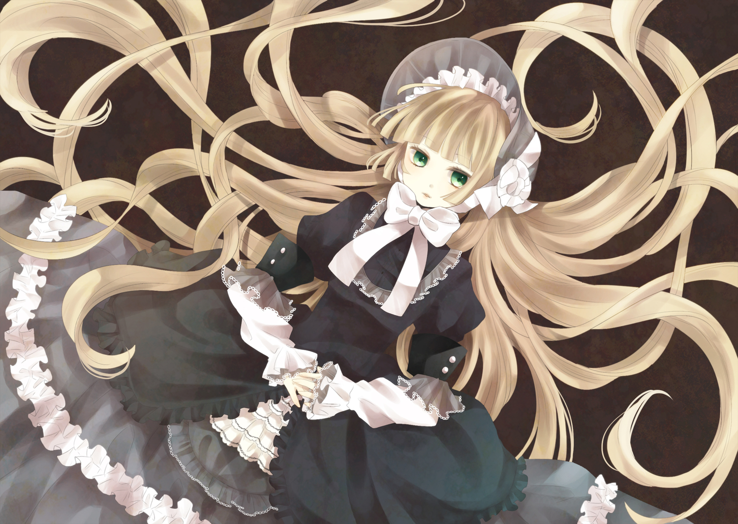 blonde_hair, dress, gosick, goth-loli, green_eyes, hat, ichinose_(sorario), lolita_fashion
