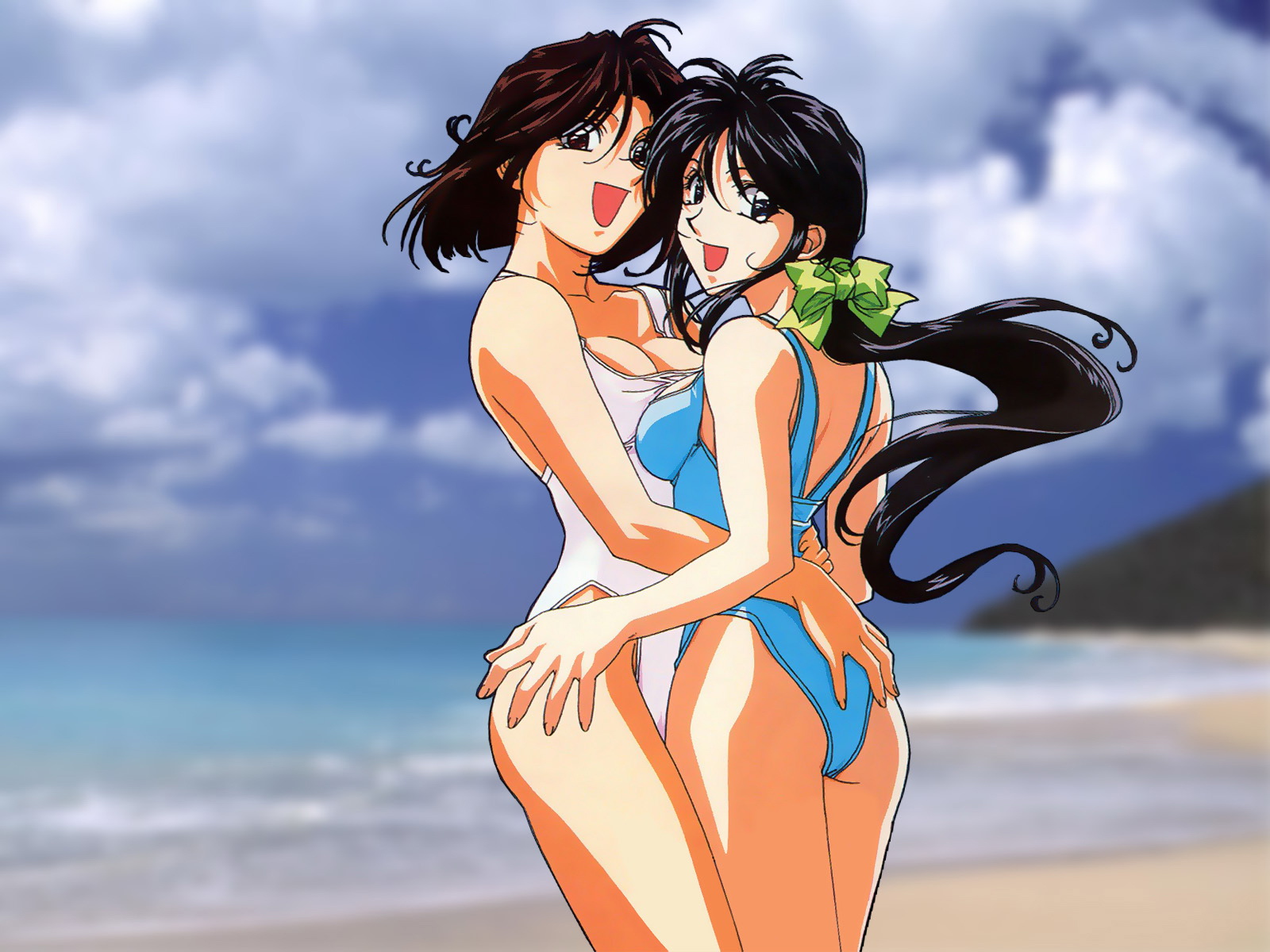 beach, kobayakawa_miyuki, swimsuit, taiho_shichauzo, tsujimoto_natsumi