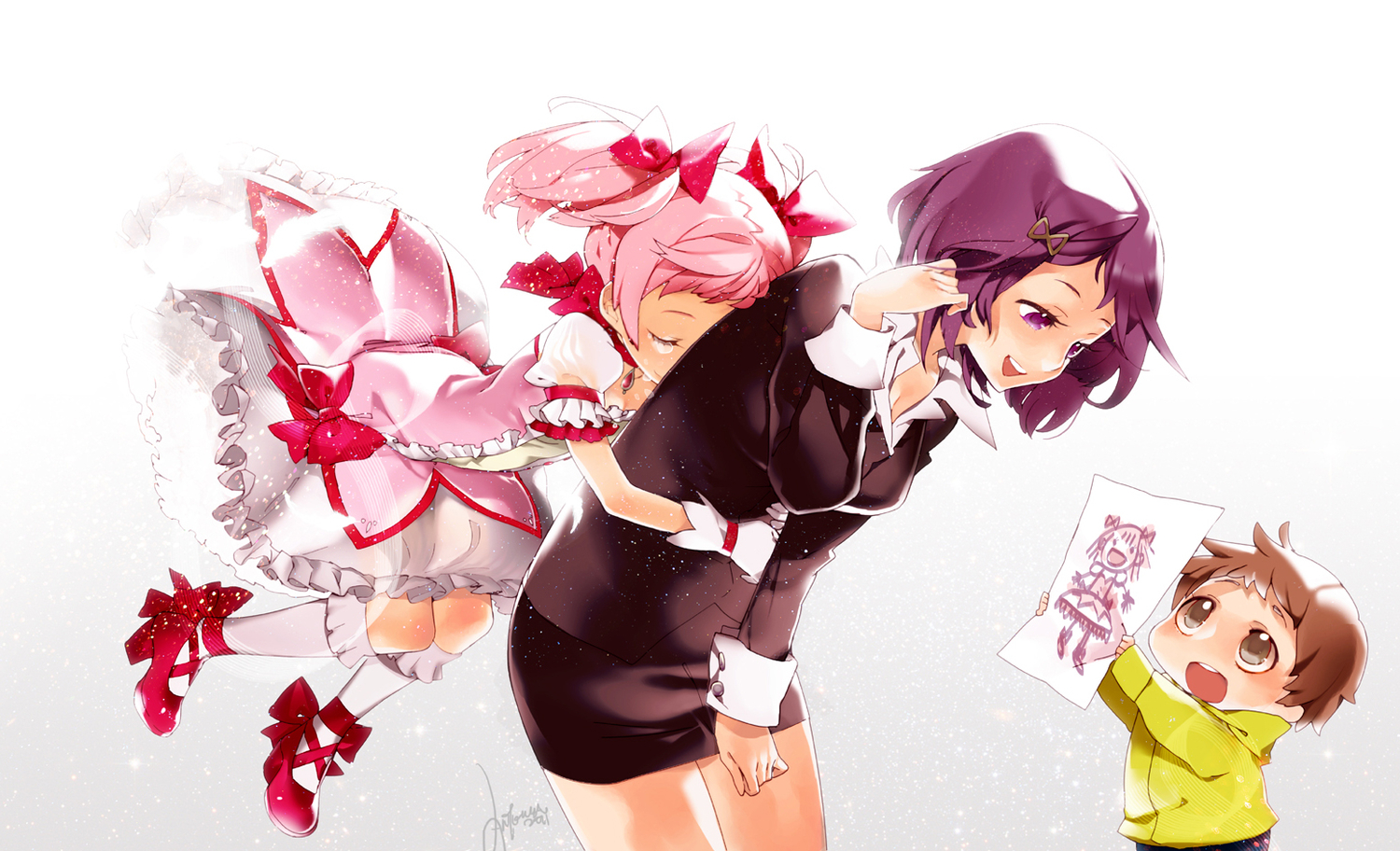 antenna_(draconian), kaname_junko, kaname_madoka, kaname_tatsuya, mahou_shoujo_madoka_magica