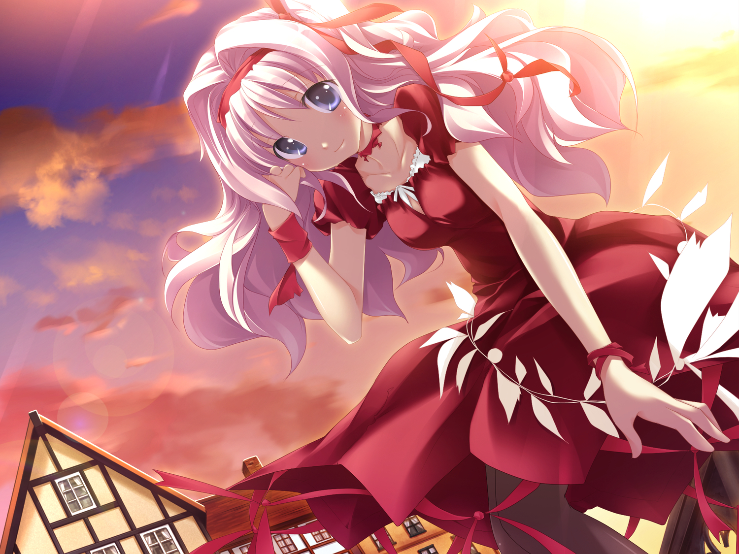 blue_eyes, dress, fue, game_cg, liane_jacotey, rococoworks, sky, vanitas_no_hitsuji