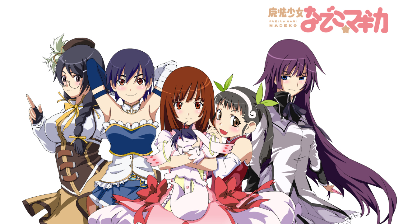 araragi_koyomi, bakemonogatari, cosplay, crossover, group, hachikuji_mayoi, hanekawa_tsubasa, kanbaru_suruga, loli, mahou_shoujo_madoka_magica, min_(westsign2170), monogatari_(series), sengoku_nadeko, senjougahara_hitagi