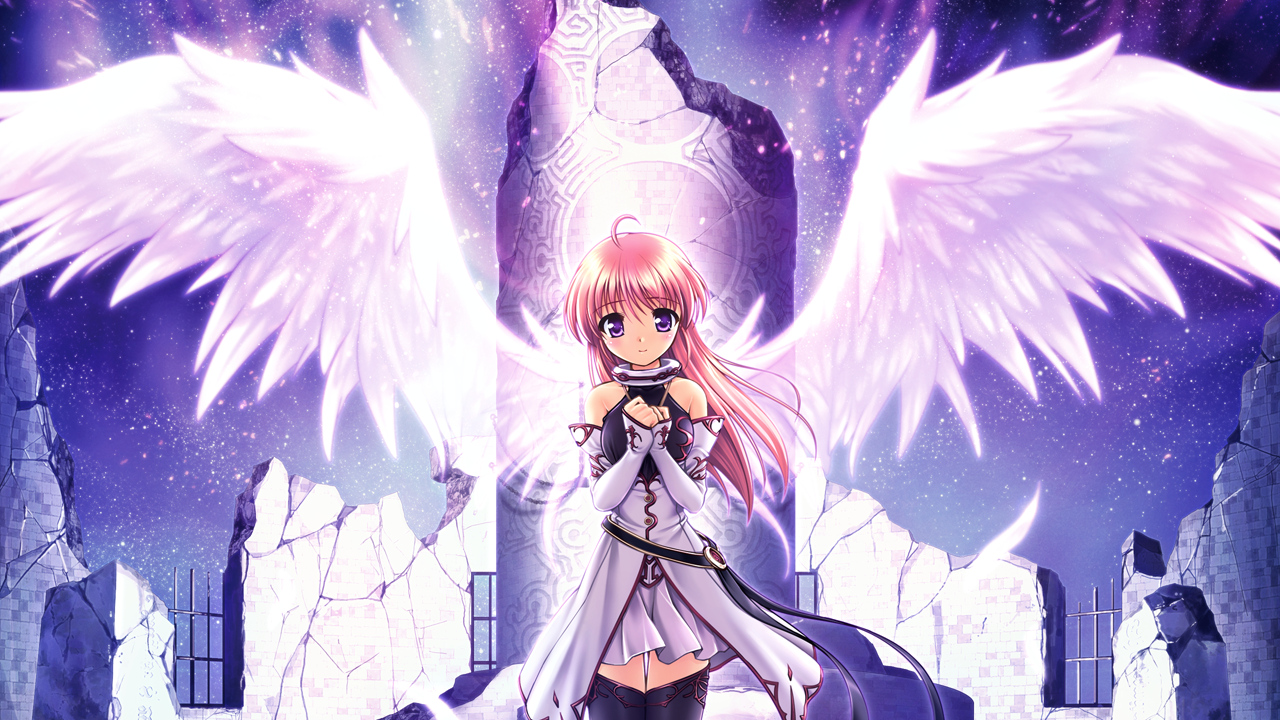 aiyoku_no_eustia, bekkankou, eustia_astraea, game_cg, night, pink_hair, purple_eyes, stars