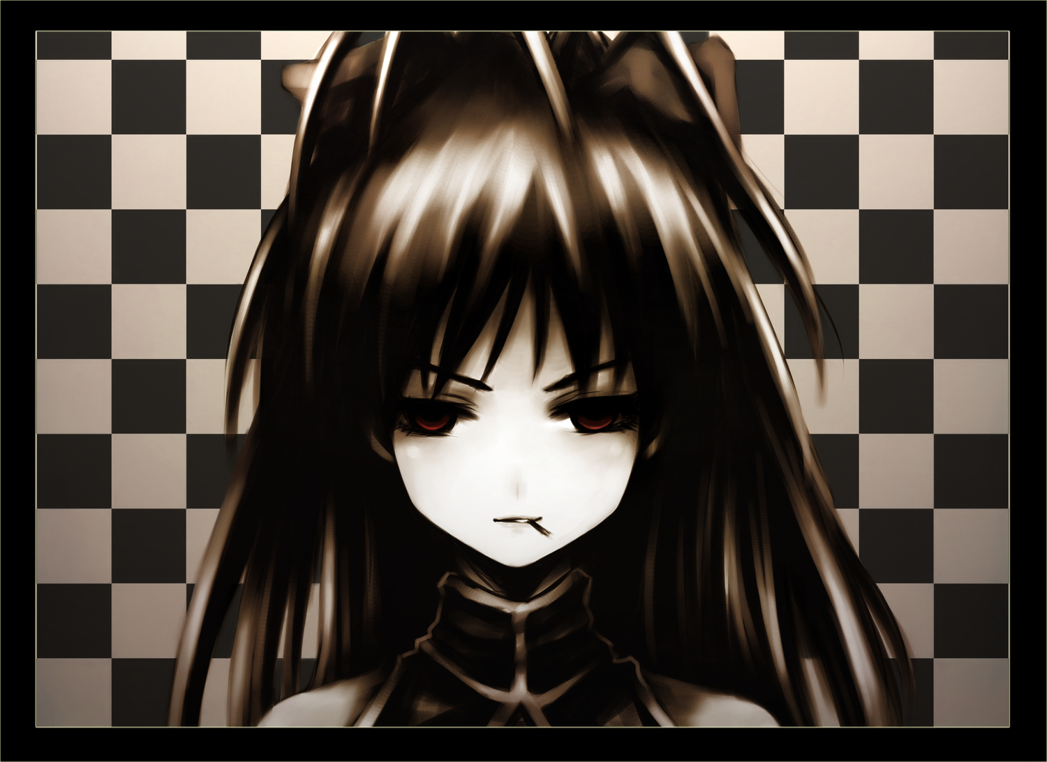 close, heiyuen, long_hair, mahou_shoujo_madoka_magica, polychromatic, red_eyes, sakura_kyouko