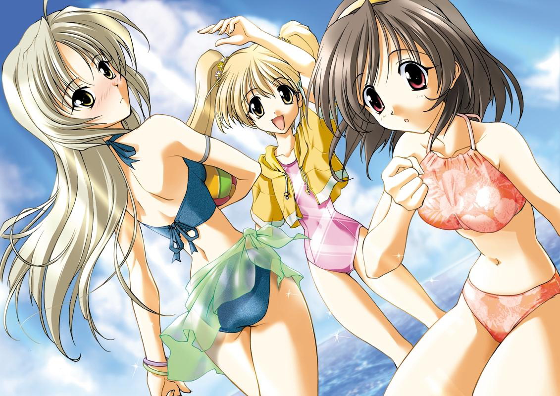 bikini, blush, futami_shion, ibuki_minamo, imasaka_yue, memories_off, sasaki_mutsumi, swimsuit