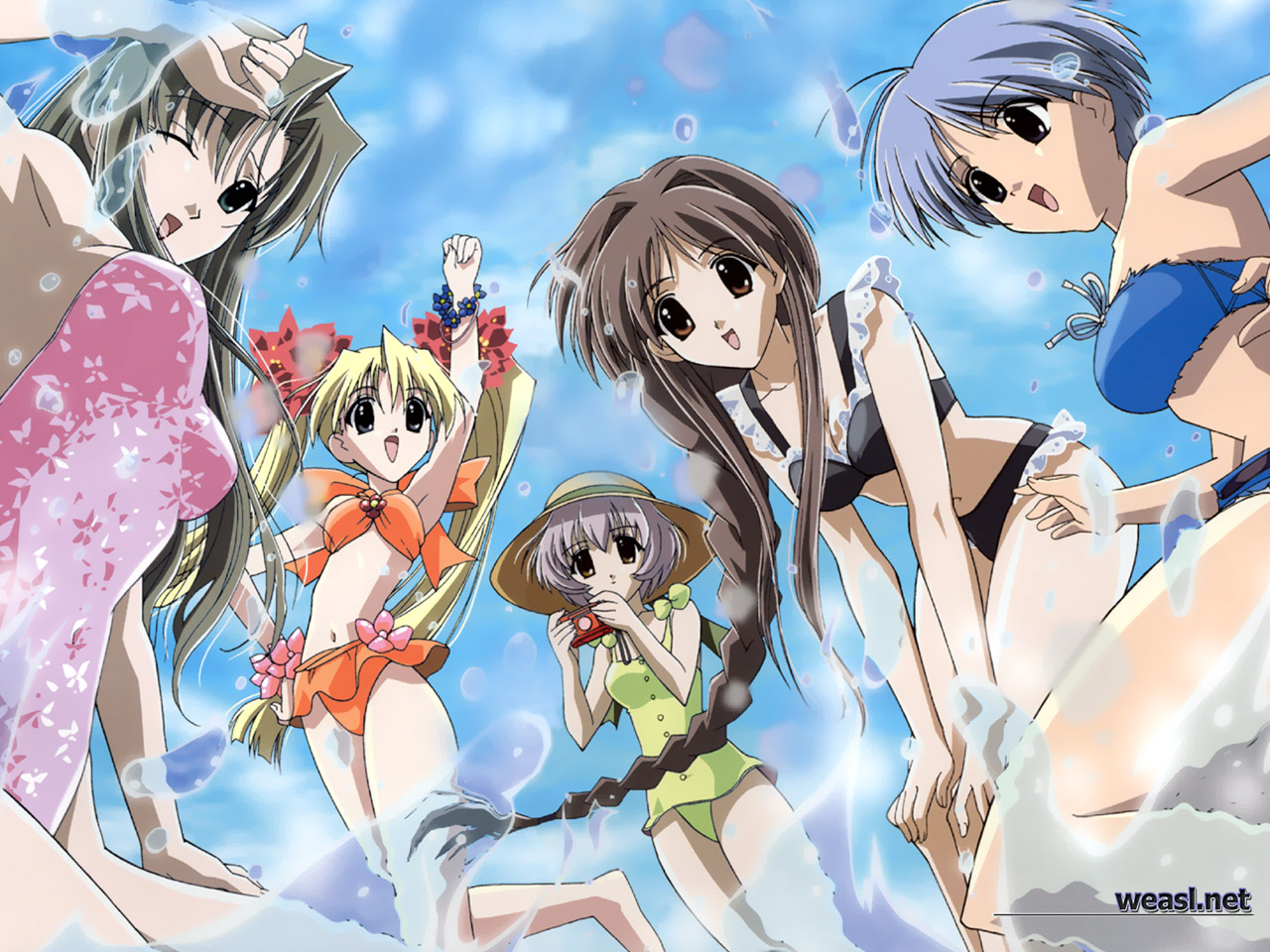 gokajo_satsuki, happy_lesson, ichimonji_mutsuki, ninomai_kisaragi, sanzein_yayoi, shitennou_uzuki, swimsuit
