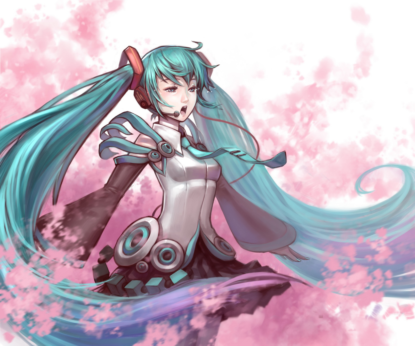 aqua_hair, hatsune_miku, headphones, long_hair, twintails, vocaloid, yukiusagi1983