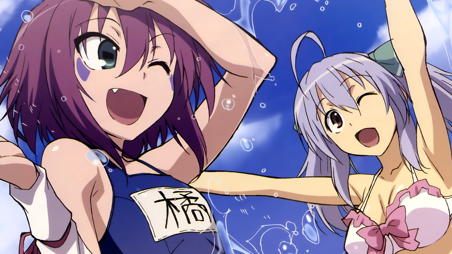 fang, fujii_masahiro, merry_nightmare, school_swimsuit, swimsuit, tachibana_isana, yumekui_merry