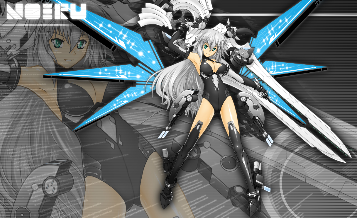 black_heart, breasts, hyperdimension_neptunia, kokoa, long_hair, noire, white_hair, zoom_layer