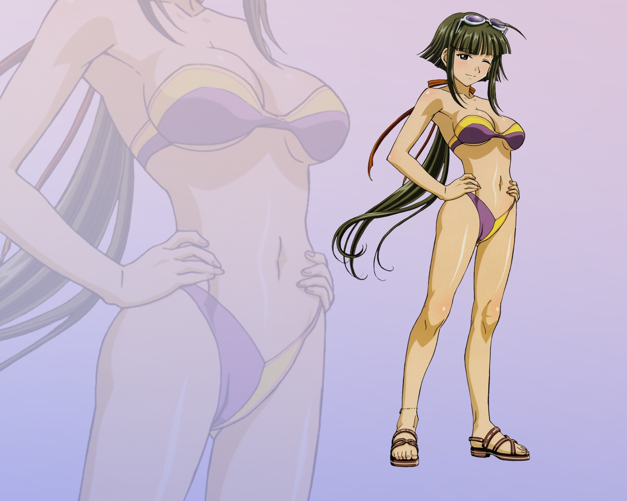 mahou_sensei_negima, nagase_kaede, swimsuit