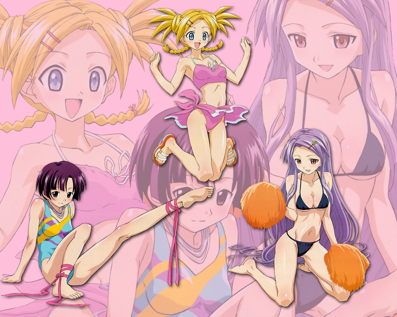 kakizaki_misa, kugimiya_madoka, mahou_sensei_negima, shiina_sakurako, swimsuit
