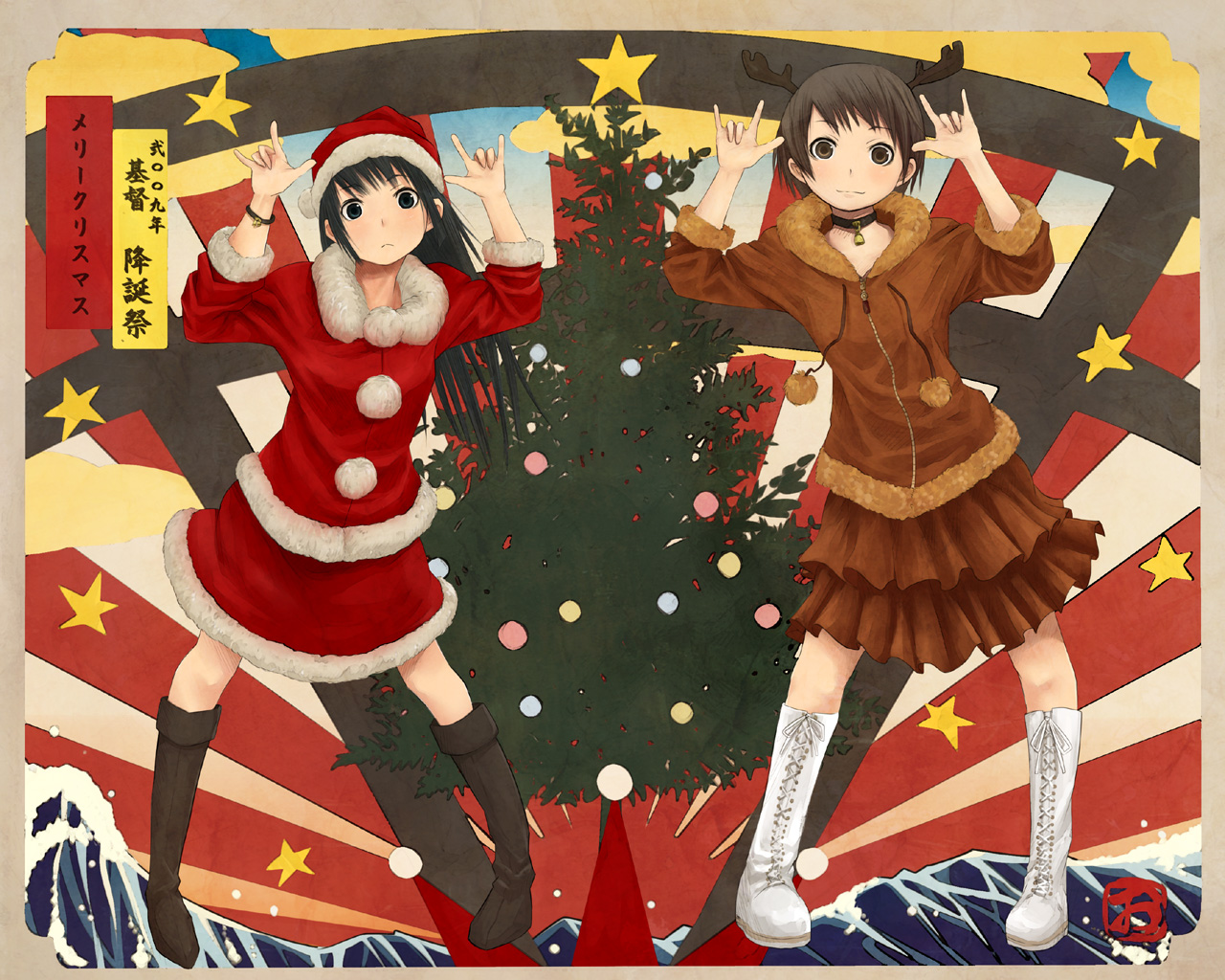 boots, christmas, okiru, santa_costume