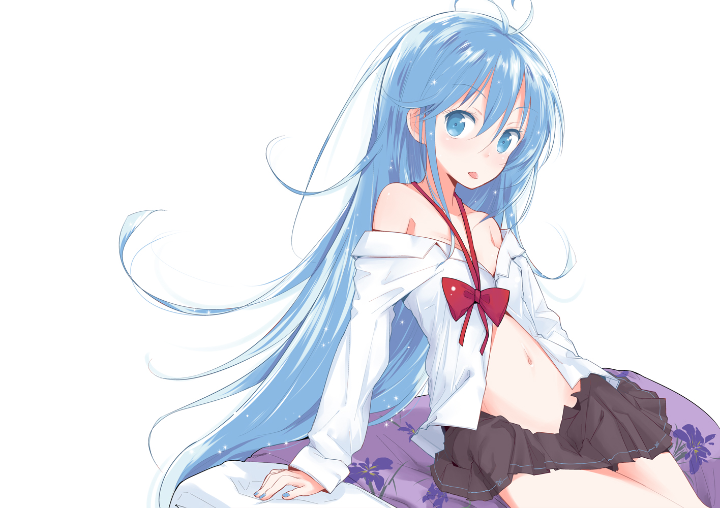 blue_eyes, blue_hair, denpa_onna_to_seishun_otoko, school_uniform, touwa_erio, white, yamane_masato