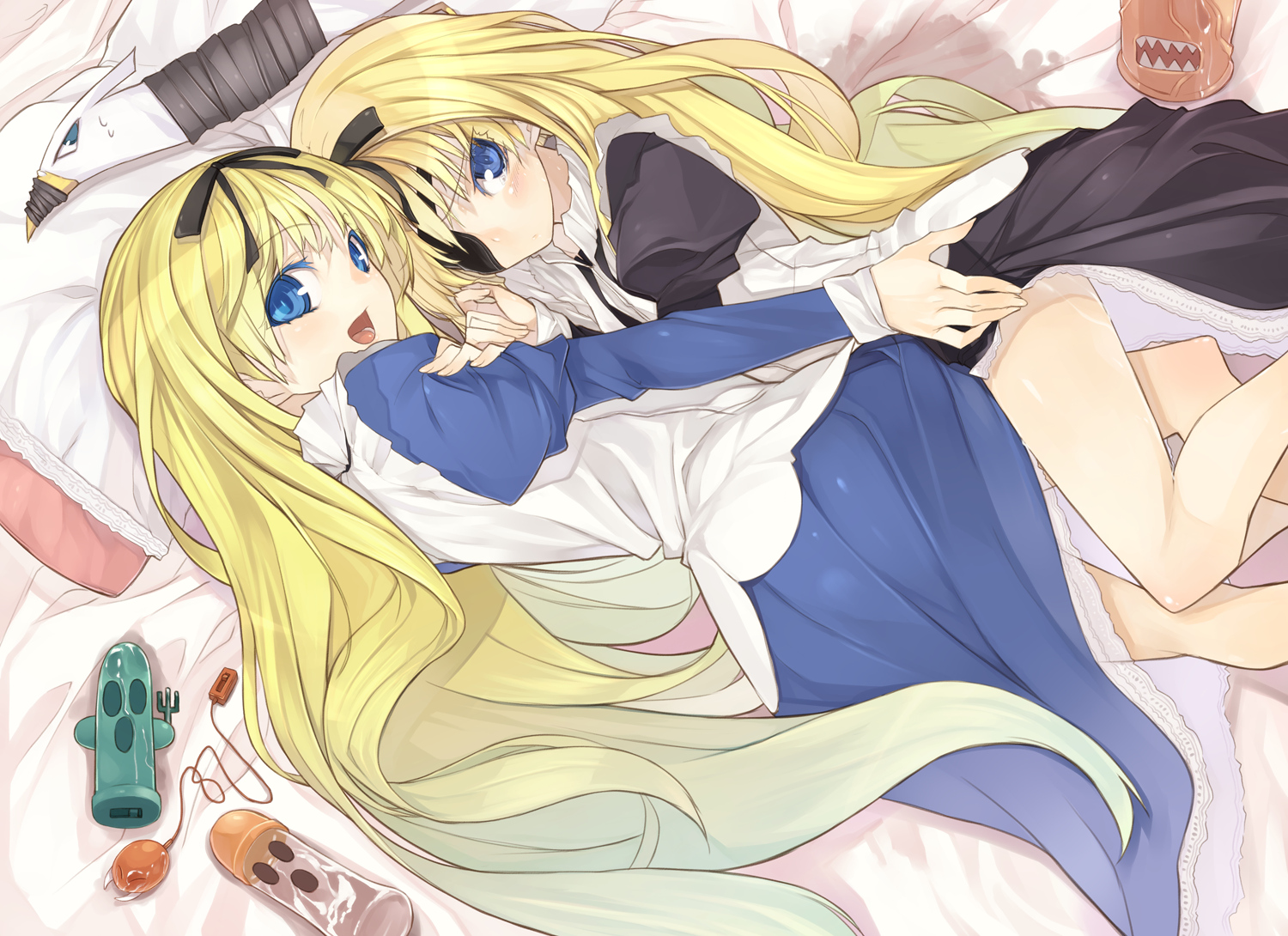 alice_(alicesoft), alice_soft, blonde_hair, blue_eyes, dress, eyepatch, senmu, vibrator, yami_alice