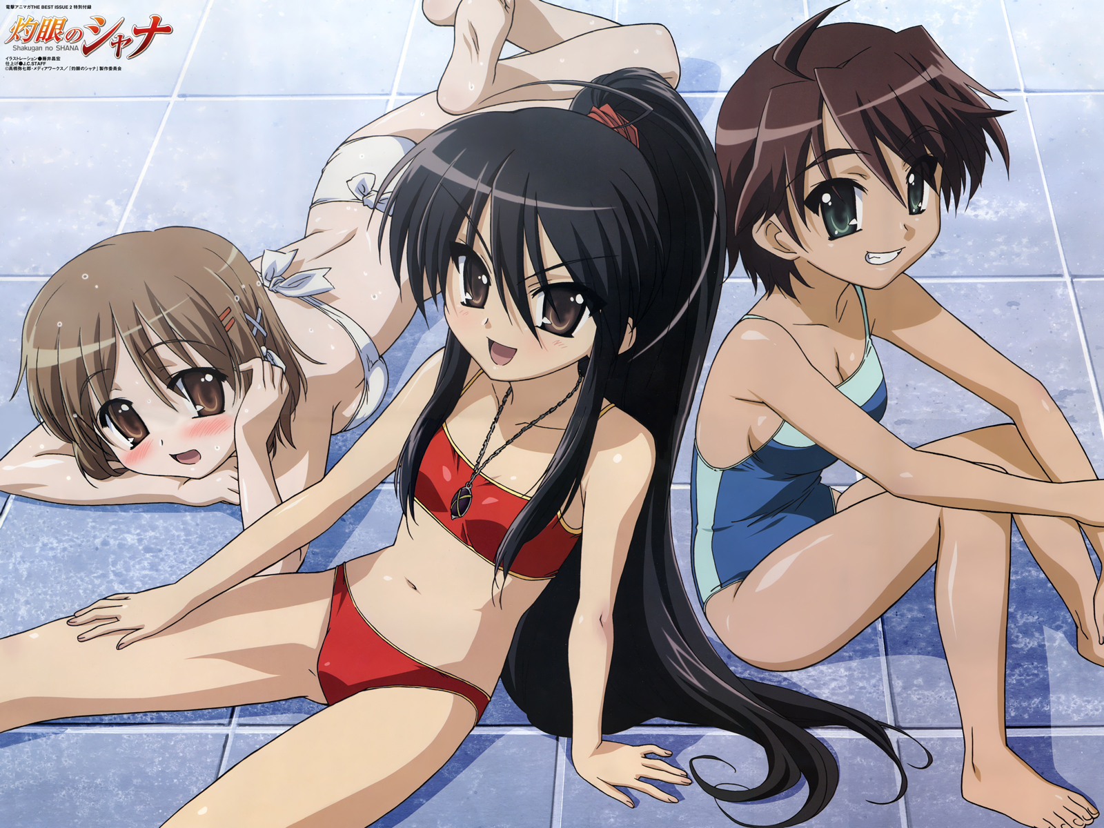 bikini, flat_chest, fujii_masahiro, megami, ogata_matake, shakugan_no_shana, shana, swimsuit