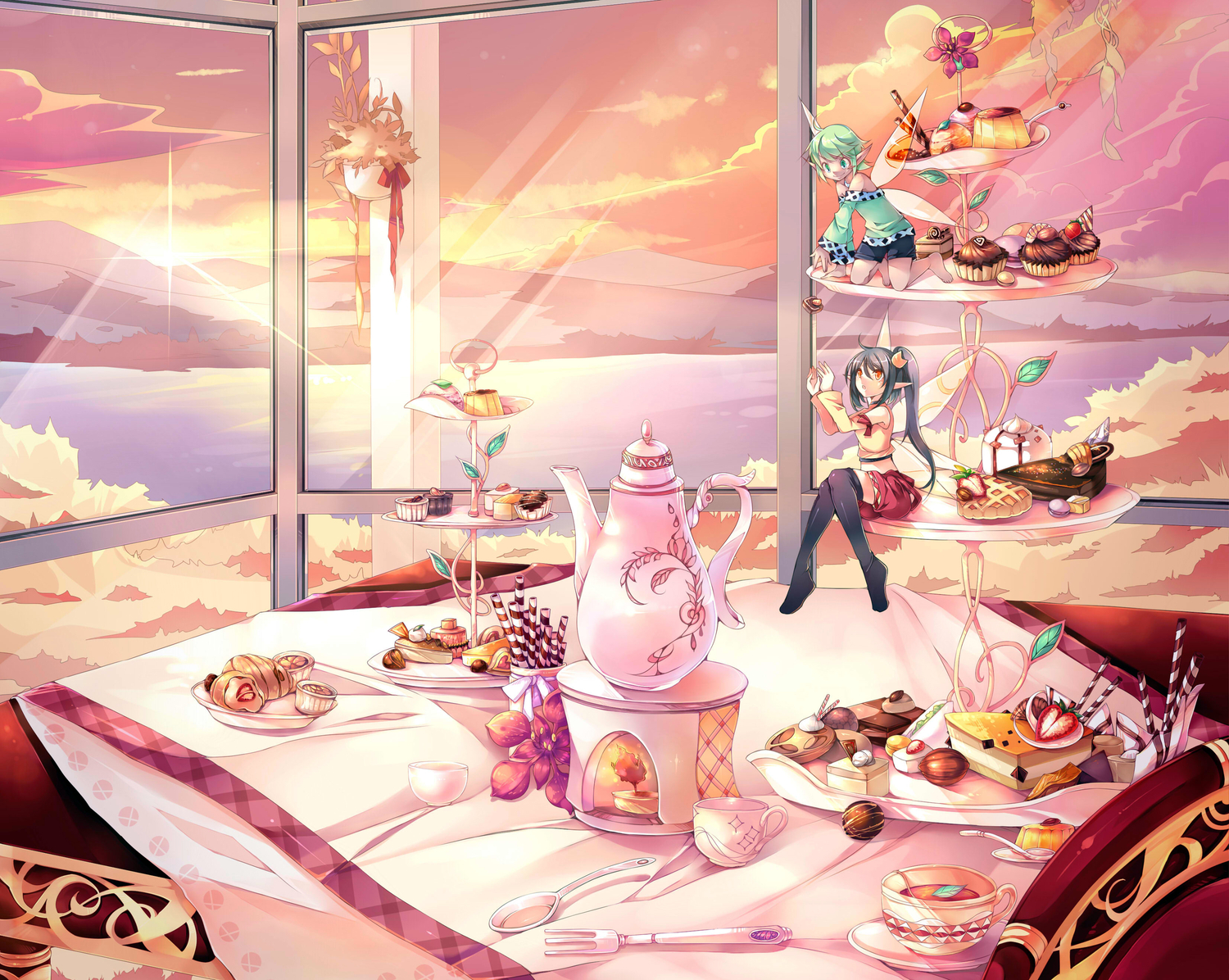 food, pointed_ears, red_silk_bird, wings