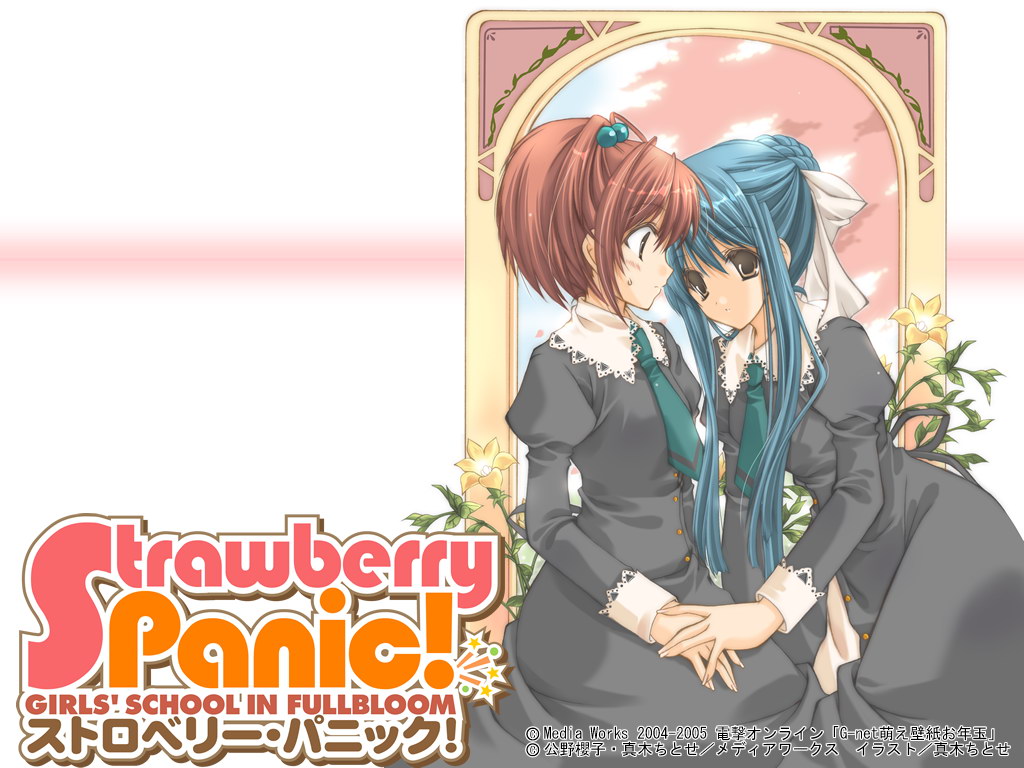 aoi_nagisa, blue_hair, red_hair, school_uniform, shoujo_ai, strawberry_panic, suzumi_tamao