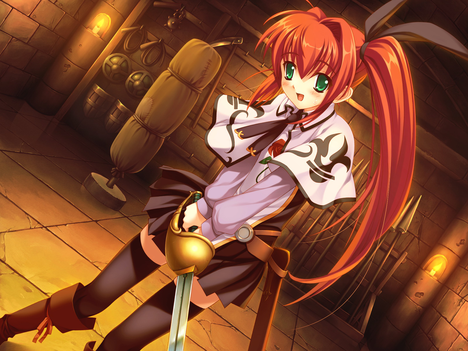 boku_no_te_no_naka_no_rakuen, caramel_box, christiane_duhring, game_cg, green_eyes, kurosaki, long_hair, red_hair
