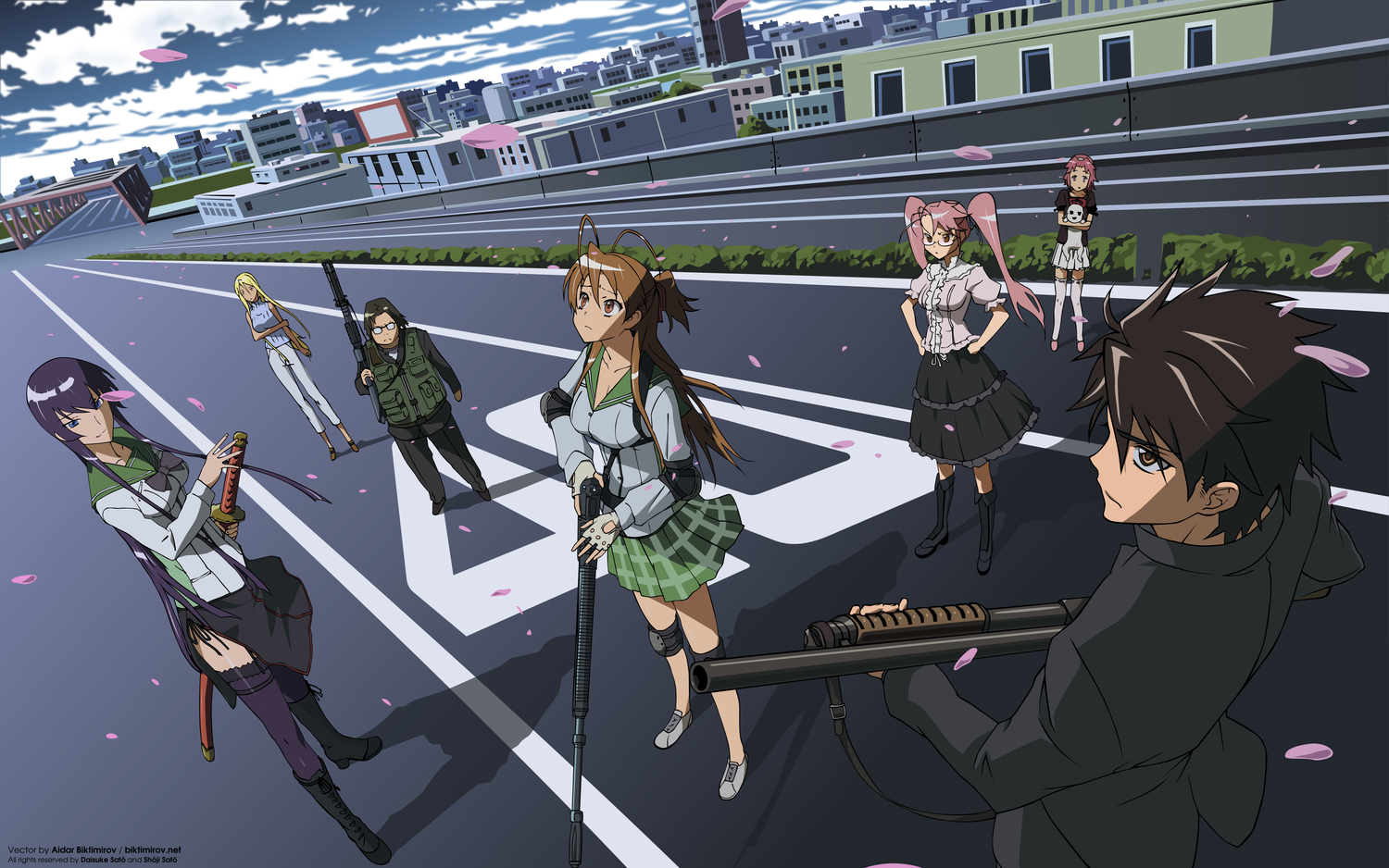 busujima_saeko, highschool_of_the_dead, hirano_kohta, komuro_takashi, maresato_alice, marikawa_shizuka, miyamoto_rei, takagi_saya