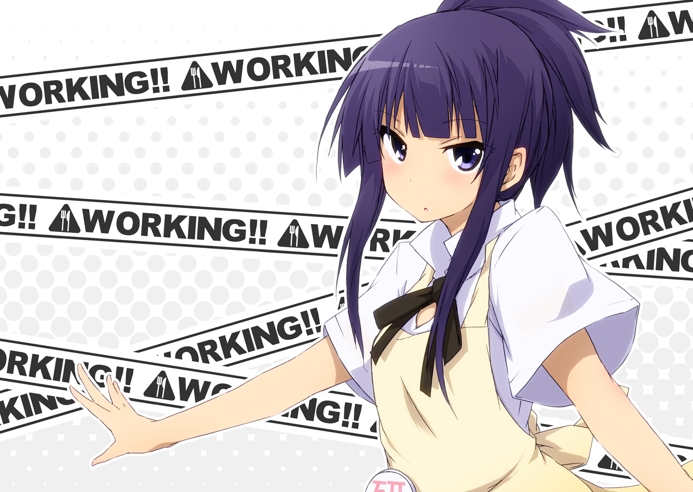 paprika_(artist), purple_eyes, purple_hair, waitress, working!!, yamada_aoi