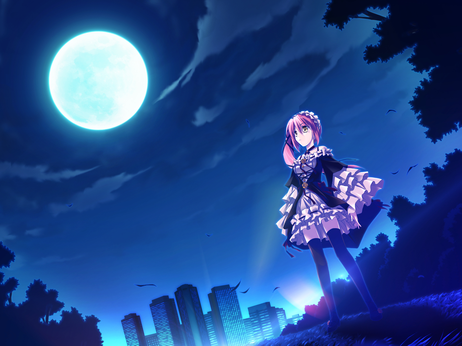 3rd_eye, alice_(bloody_rondo), bloody_rondo, game_cg, goth-loli, lolita_fashion, moon, night
