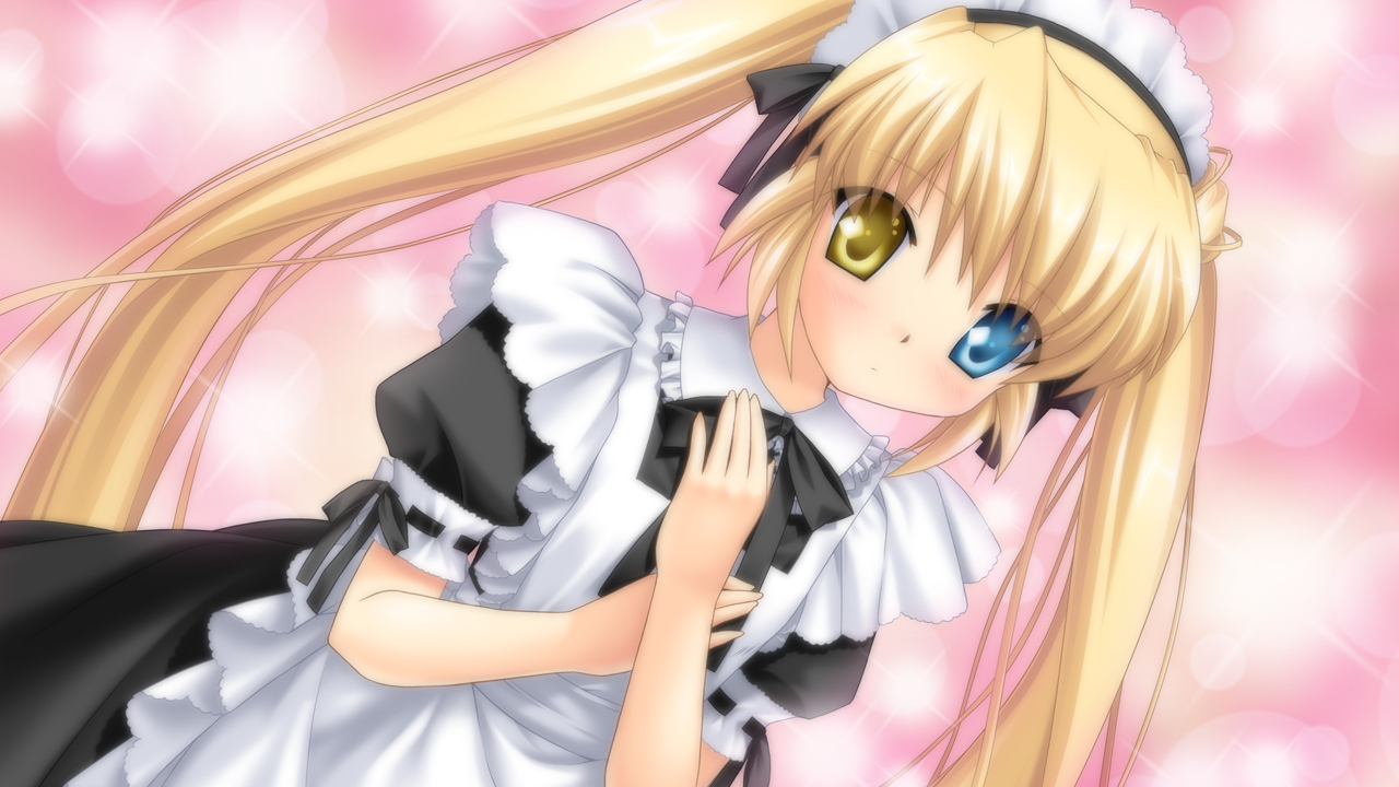 bicolored_eyes, blonde_hair, game_cg, hinoue_itaru, long_hair, maid, nakatsu_shizuru, rewrite