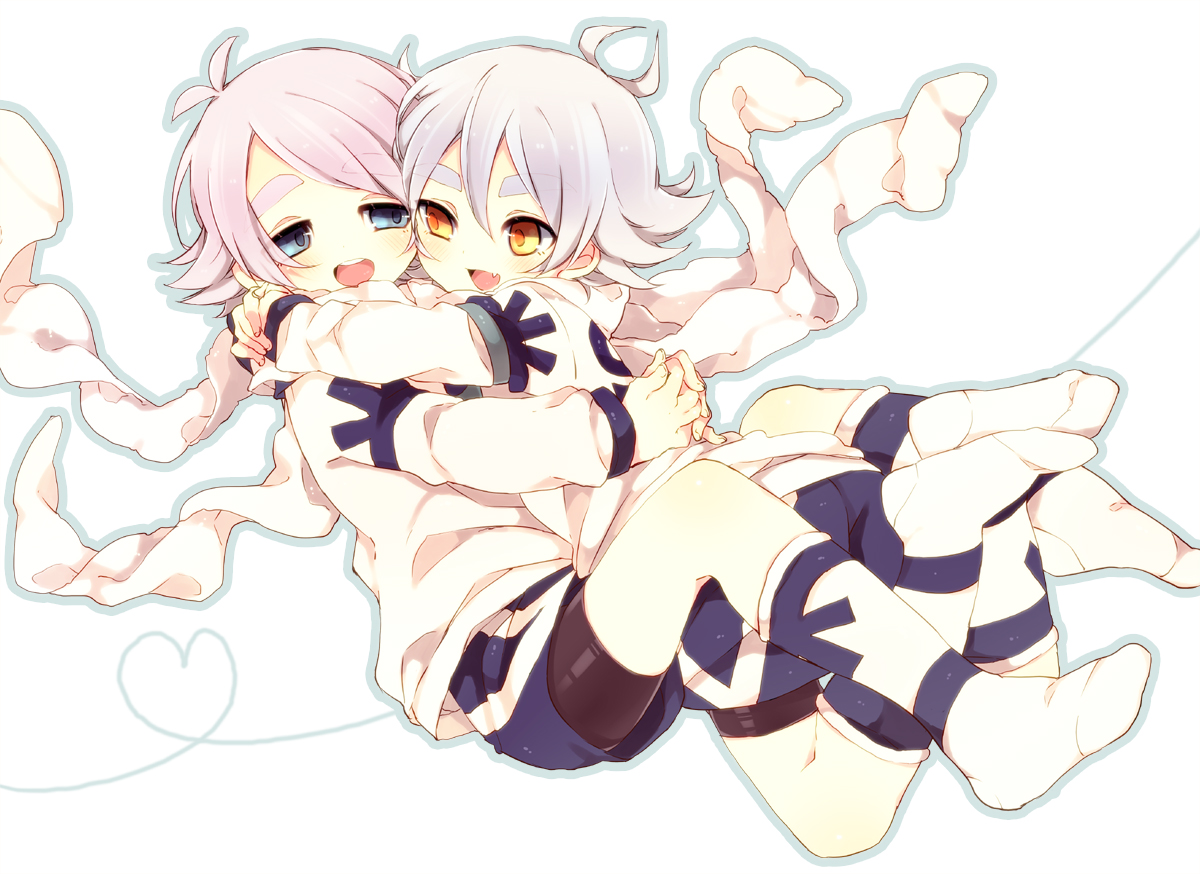 bike_shorts, blue_eyes, chiku-wa, fang, fubuki_atsuya, fubuki_shirou, inazuma_eleven, shorts, socks, white_hair, yellow_eyes